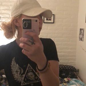 White Steve Madden Velcro hat